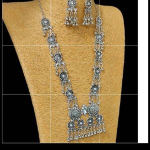 Oxidised silver jewellery necklace